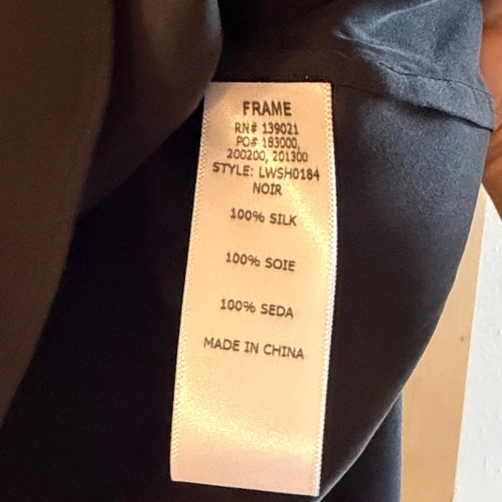 Frame Silk Women's Black Lace-Up Blouse - Picture 7 of 8